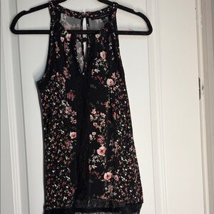 White House Black Market Floral Sleeveless Blouse